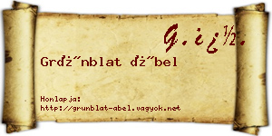 Grünblat Ábel névjegykártya